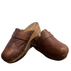 Born Origin Brown Leather Slip On Clogs Mules Size 9 Boho,  Y2k fashion
